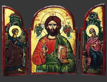 Triptych Icon Jesus Christ the Saviour The Annunciation of Virgin Mary