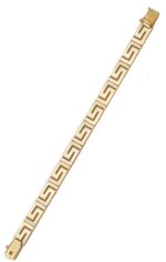 Mens Gold Greek Key Meander Bracelet - solid - Image 2