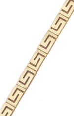 Mens Gold Greek Key Meander Bracelet - solid
