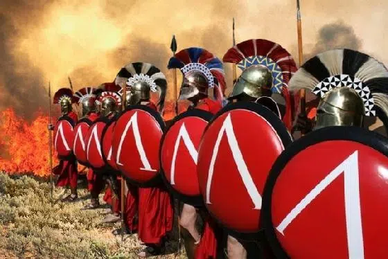 Line up of the Spartan phalanx