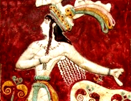Prince of Lillies fresco, from the Minoan Palace of Knossos, Crete. 1200 BC