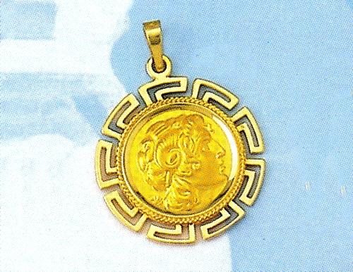 Gold pendant picturing Alexander the Great