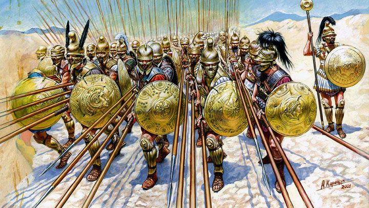 Macedonian Phalanx attacking the enemy