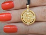 Gold Constatinato pendant with red zirgon - Image 3