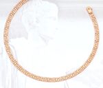 Pink Gold plated Greek Key Meander Necklace - Image 2