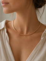 Pink Gold plated Greek Key Meander Necklace - Image 3