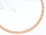 Pink Gold plated Greek Key Meander Necklace